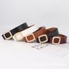 Women S Pu Belt Square Buckle Simple Versatile Retro Style