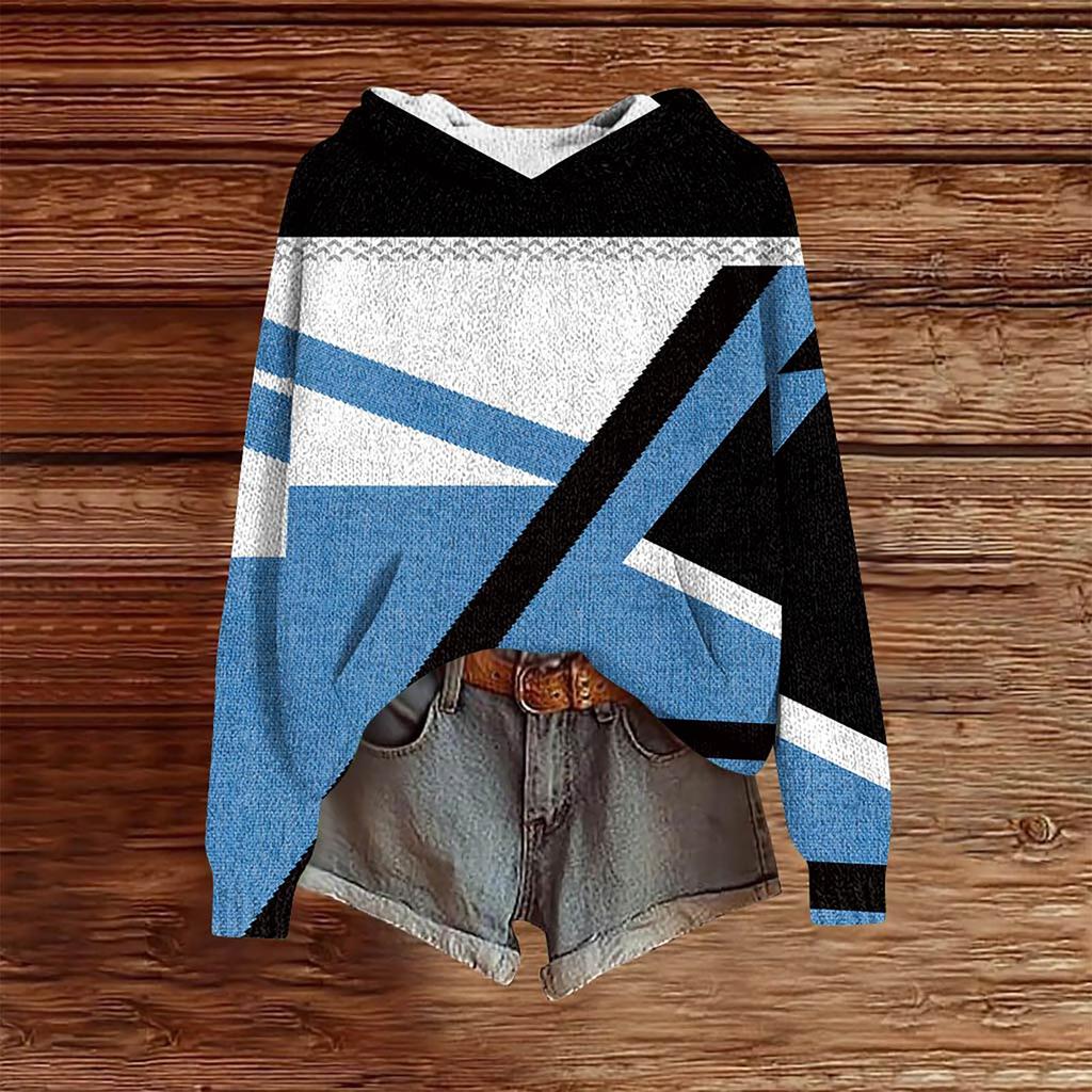 Sweatshirts For Women Knit Sweater Cute Shirt Fall Pullover Hooded Sweatshirt