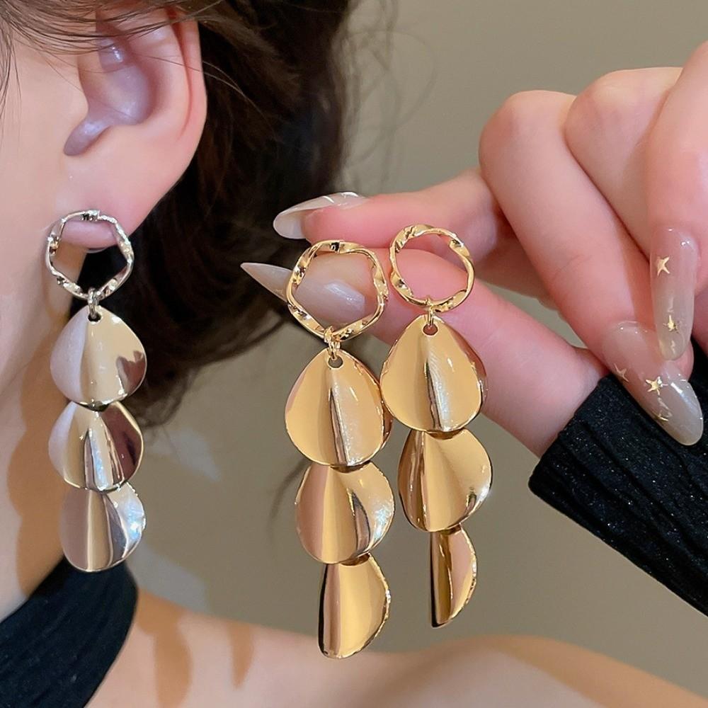 Iron Circular Tassel Earrings Gift Accessories Round Metal Drop Earrings Personalized Fashion Jewelry Ear Pendant Outdoor