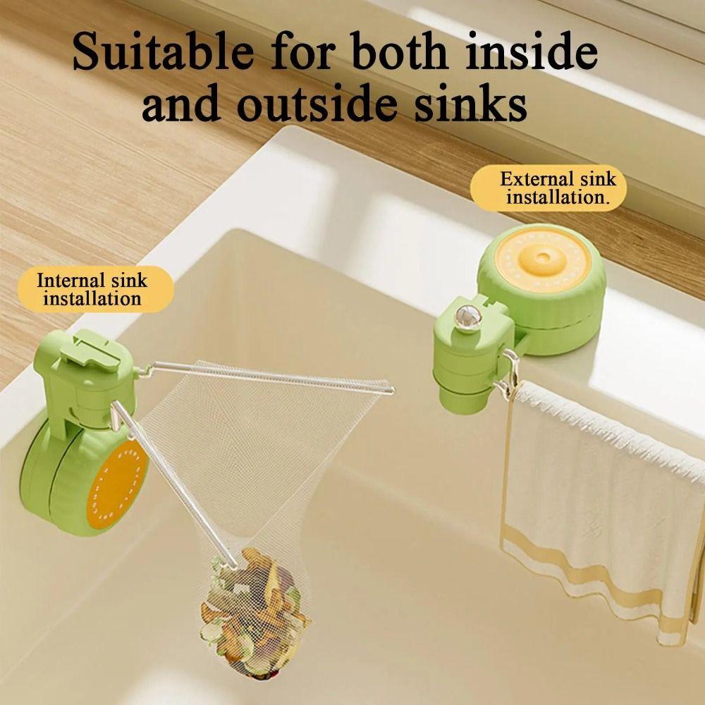 Rotatable Waste Hanging Net Bracket Creative Kitchen Garbage Filter  Household