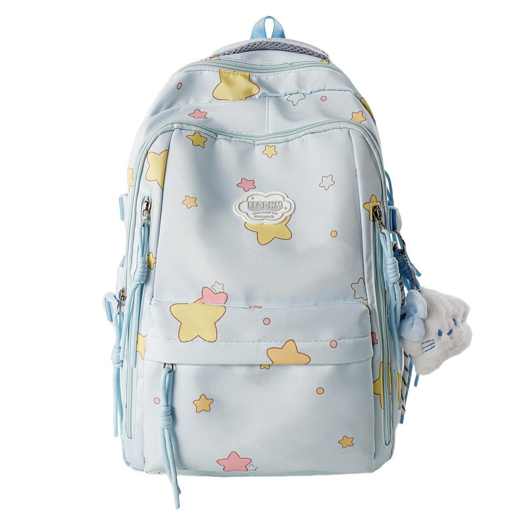 Schoolbag Japanese ins High-value backpack Small fresh and sweet star backpack Junior high school student lightweight large-capacity schoolbag