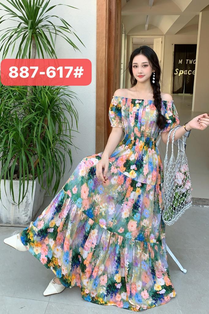 Seaside vacation beach dress cotton floral dress female shabahemi muslim