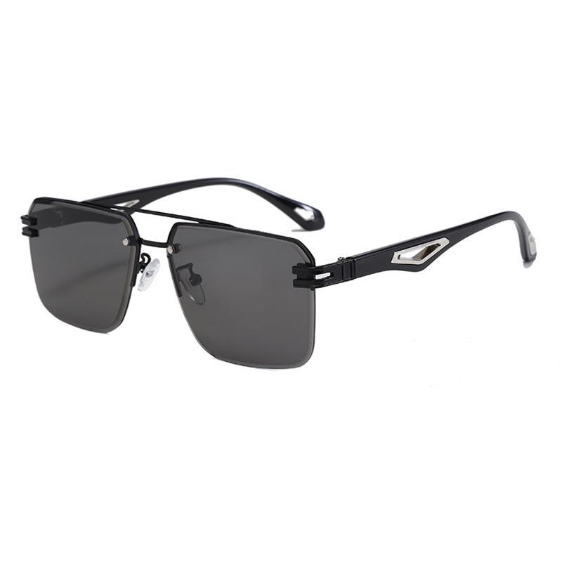Middle East new trend fashion frameless trimmed sunglasses men's and women's double beam sunglasses sunshade glasses advanced