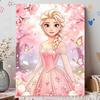 Disney Pearl Painting Frozen Elsa Pink Pearl Dress Handmade DIY Pearl Gemstone Painting Pictures Crafts Special Shape Home Wall Decoration