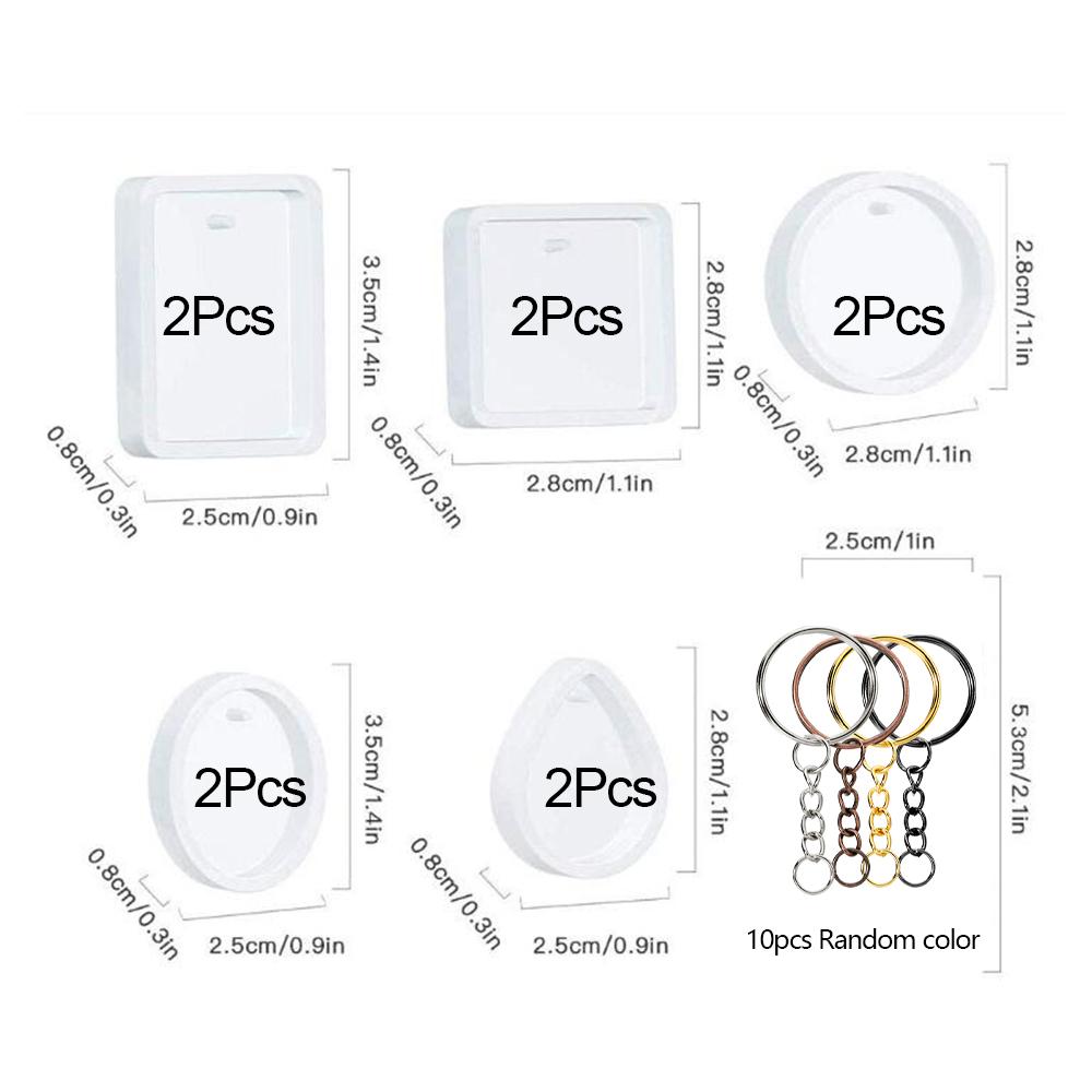 

20Pcs/Set DIY Keychain Pendant Casting Silicone Mould Kit Crystal Epoxy Resin Mold for DIY Resin Pendants Jewelry Making Tools