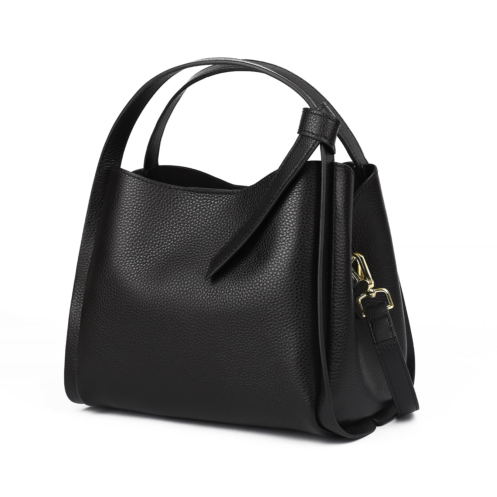 

MFFOR Shoulder Made of Premium Genuine Large Simple and Suitable for or Handbag Use Women s 2-Way Bag, Leather, Capacity, High-Quality Look, Casual, чорний