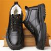 Winter Men's Velvet Warm Non-slip Casual Leather Shoes High-top Snow Boots Large Cotton Shoes Men