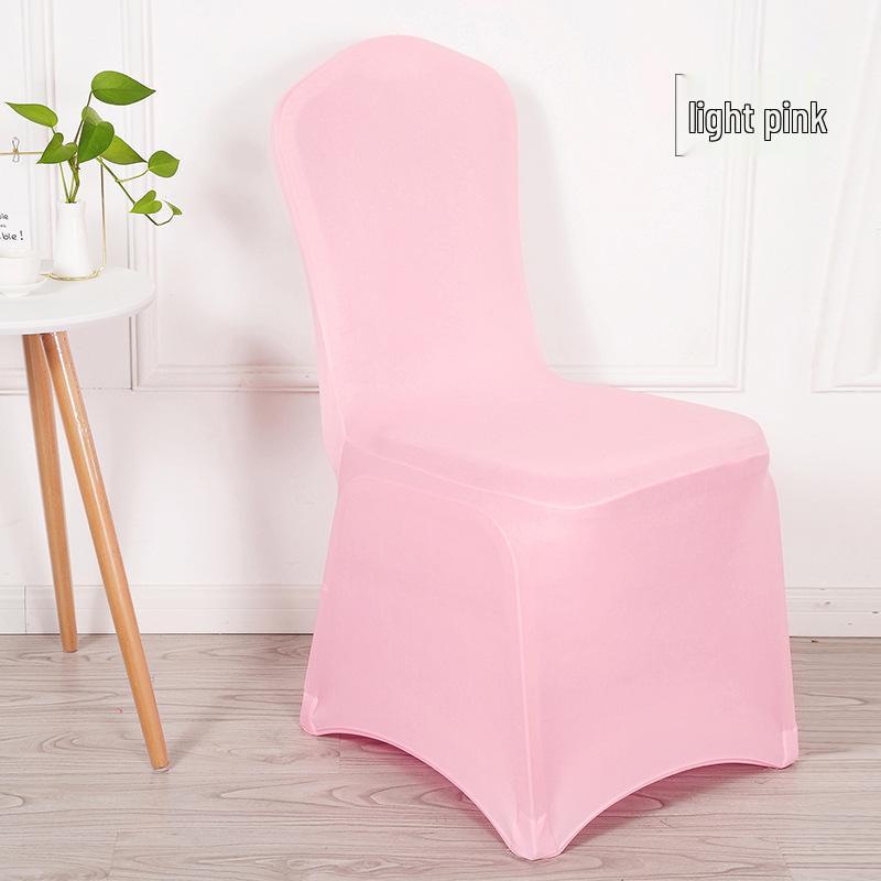 Red and White Stretch Chair Cover - Dustproof, Full Coverage for Banquet, Hotel, or Wedding Chairs.