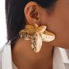 Ingemark Übertriebene Metall Blütenblatt Blume Hängeohrringe Damen Trend Vintage Unregelmäßige Piercing Ohrringe Grunge Schmuck Steampunk