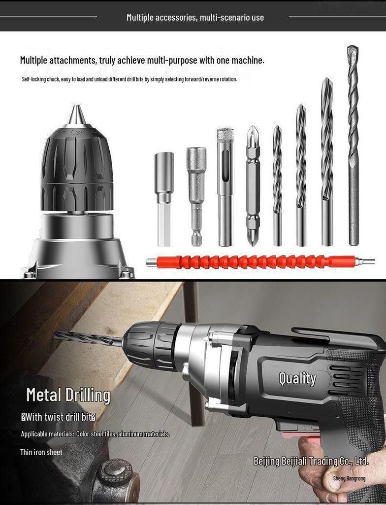 220V Multifunctional Electric Drill & Screwdriver for Home Use