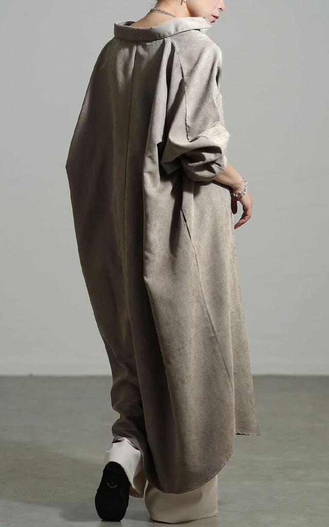 Gold Japan Plus Size Long Dolman Sizes Women's Dress, Sleeves, Pockets, Style, Fall/Winter/Spring, Gray, LL-3L (nw-25051)