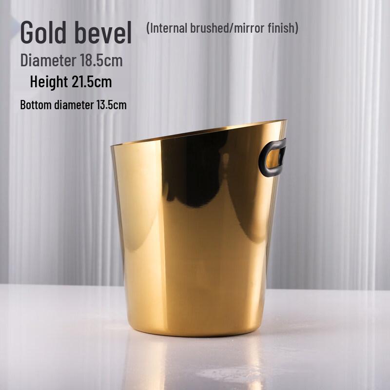 ZISIZ European Style Slanted Stainless Steel Ice Bucket