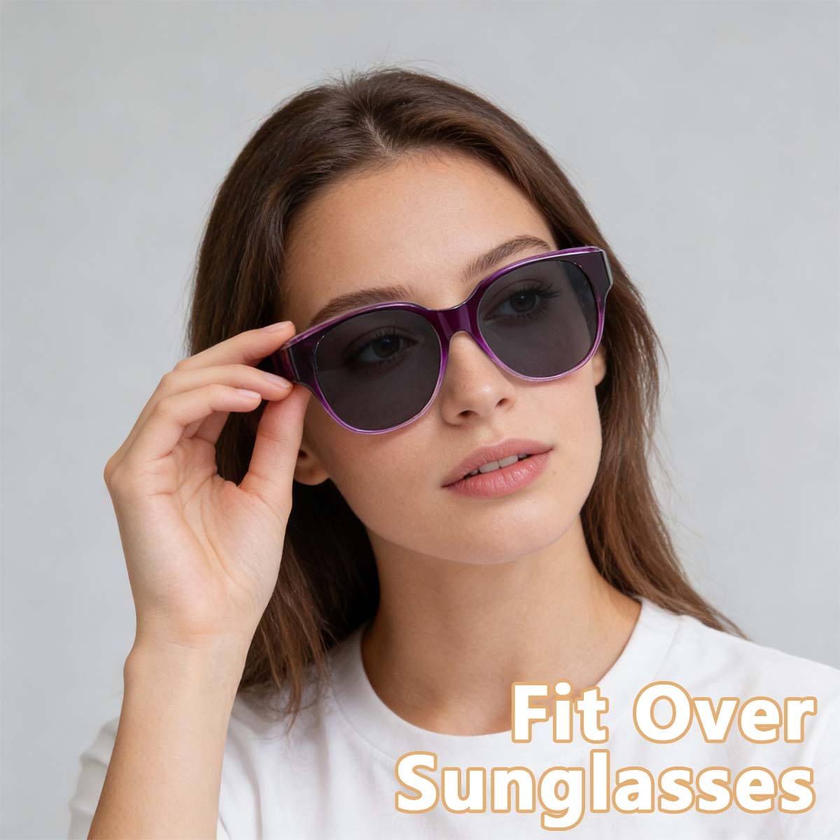 

1PC Vintage Sunglasses Cover for Myopia Prescription Glasses Portable Fashion Eyewear Accessory for Men And Women T03 фиолетовый