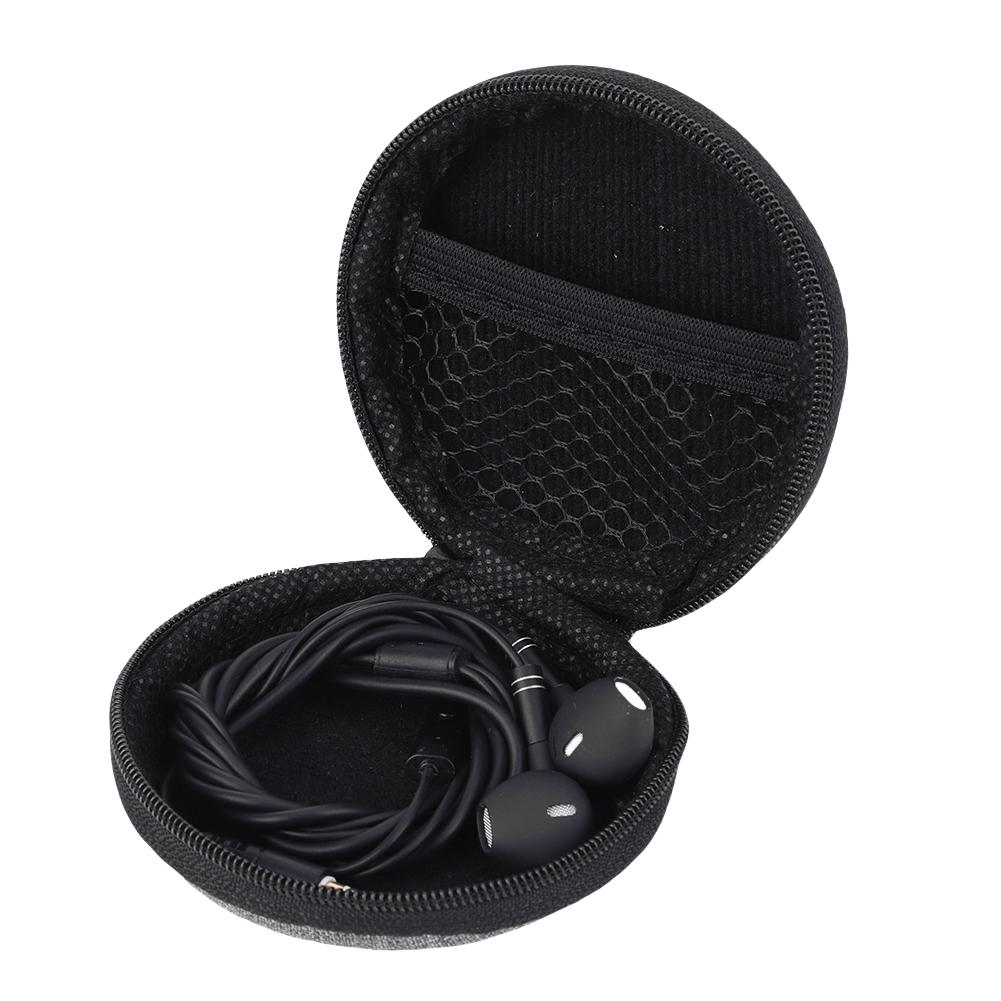 

LF# Small Earphone Carrying Case Data Cable Bags Mini Tech Gadgets Case(Round)