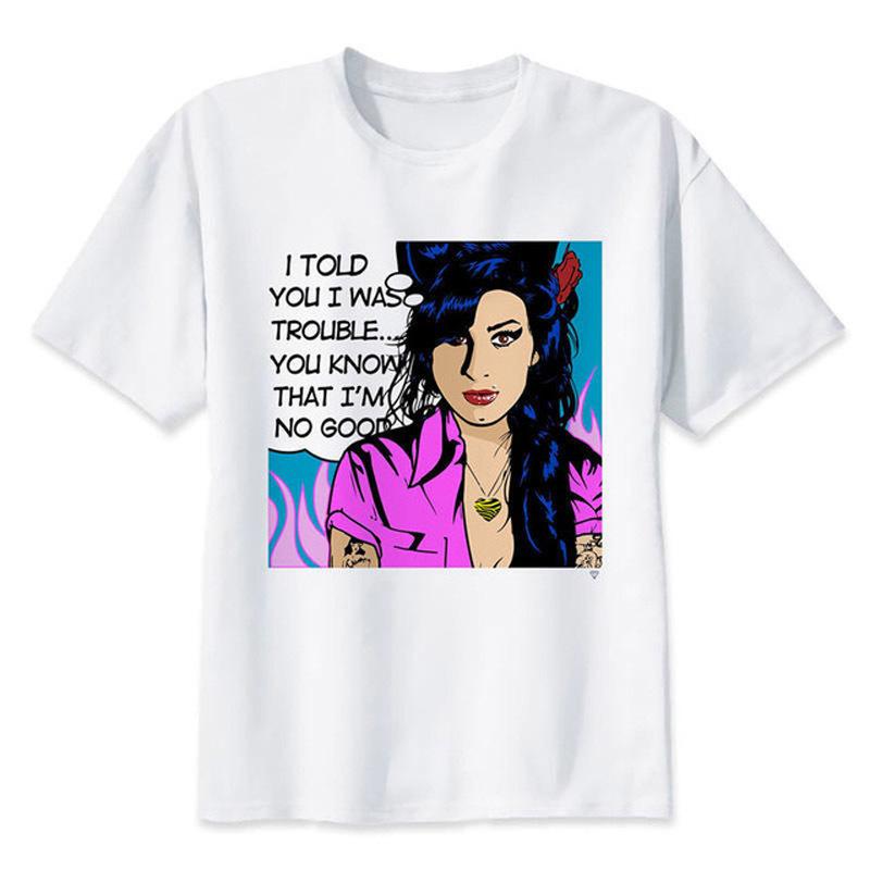 Amy winehouse T-Shirt Herren 2026 Sommer Mode T-Shirt lässig weißer Aufdruck T-Shirt für männlich bequem Junge Oberteil T-Shirts M8005