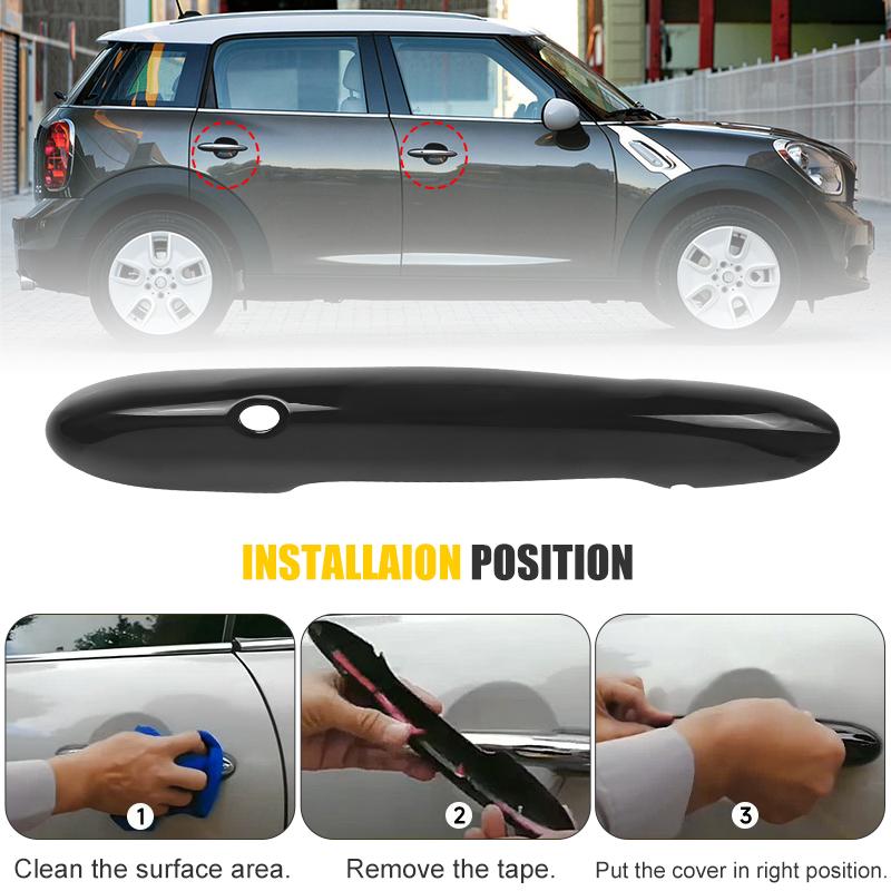 Glossy Black Exterior Door Handle Cover Sticker Trim 2/4 Doors For MINI Cooper S JCW F54 F55 F60 F56 F57 Handle Styling Shell