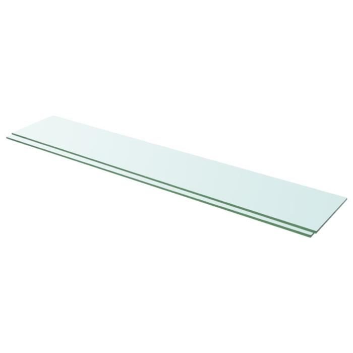 VidaXL Panneaux d'étagère 2 pcs Verre Transparent 110 x 20 cm
