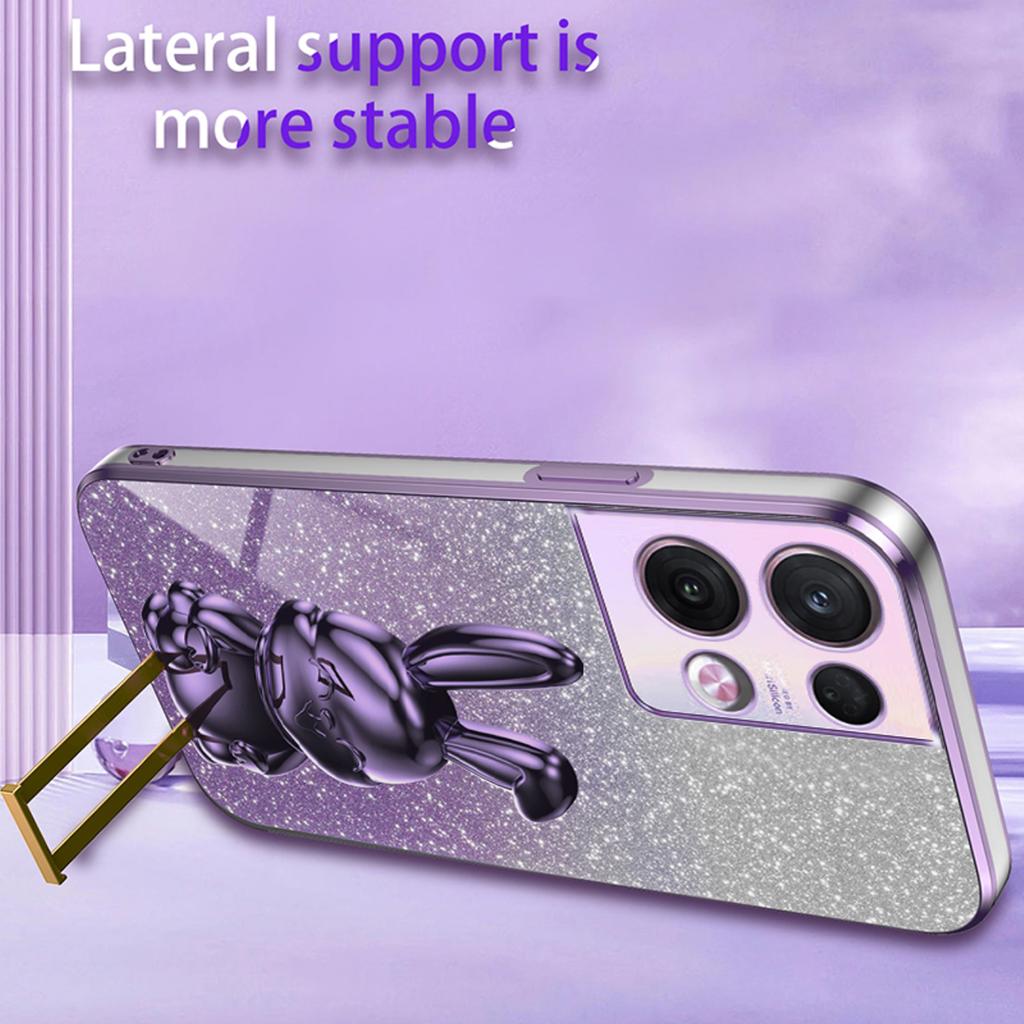 Для Oppo Reno8 Pro 5G (Глобальная версия) Блестящий чехол для телефона с подставкой