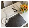 Floral PU Leather Placemat Waterproof Heat-Resistant Dining Table Mat Oil-Proof Decorative Table Pad for Home & Kitchen