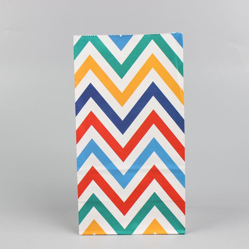 Colorful Striped and Polka Dot Party Candy Paper Bag