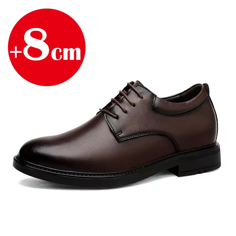 Kancelářské business formální boty pánské vnitřní zvýšení výšky 6/8 cm boty silná podrážka jednoduché černé pánské pravá kůže ležérní boty