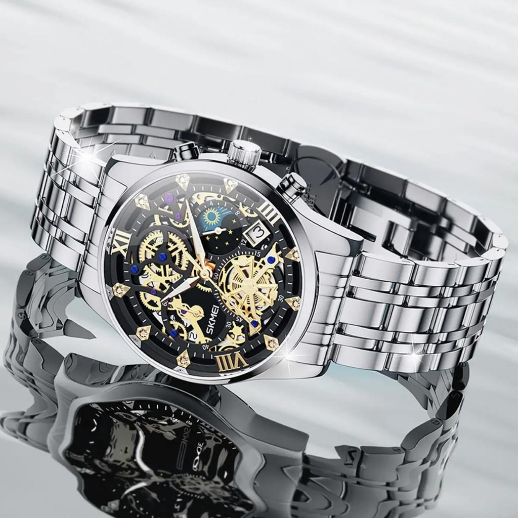 Skmei Luxury High Quality Man Watch Waterproof Luminous Chronograph Date Men Wristwatch Stainless Steel Quartz Men's Watches