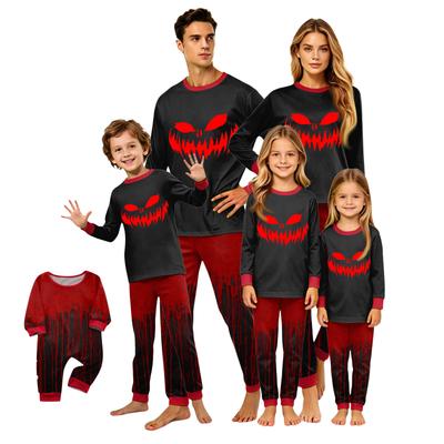 Halloween Family Matching Pajama Set Long Sleeve Top and Pants Comfortable Fit Soft Fabric Seasonal Print Sleepwear