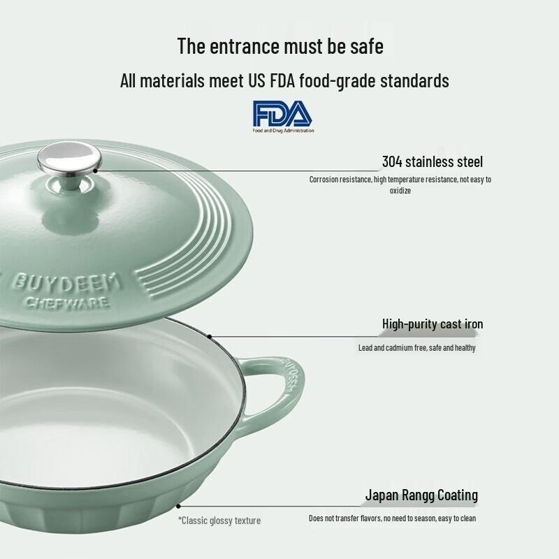 Buydeem Cast Iron Enamel Stew Pot