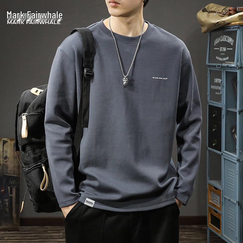 MARK FAIRWHALE Men's Loose Fit Long-Sleeve Crewneck Top