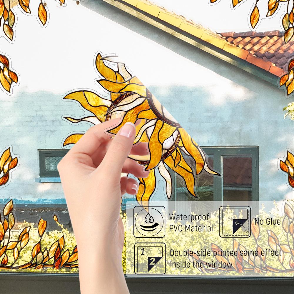 Colorful Window Film PVC Electrostatic Church Glass Decal Wall Sticker Art Mural Wallpaper for Home Decoration
