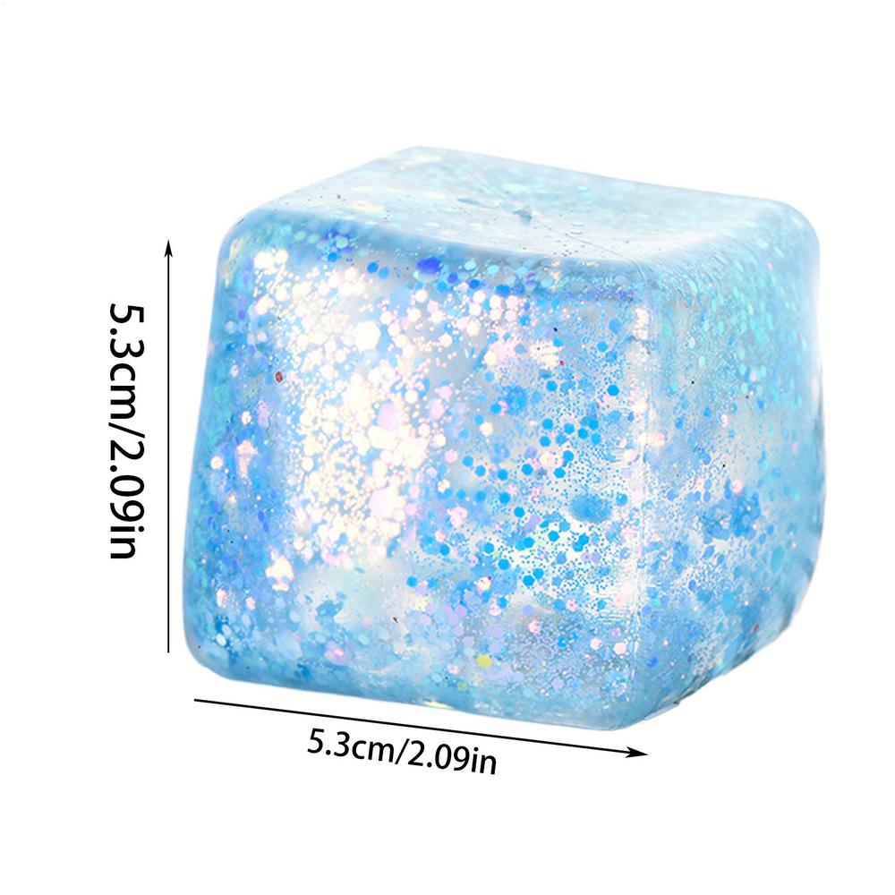 Maltose Cube Stress Squeeze Toy D ecompression Small Ice Cubes Anti Stress Slow Rebound Polar Light Colorful Squeeze TPR Block