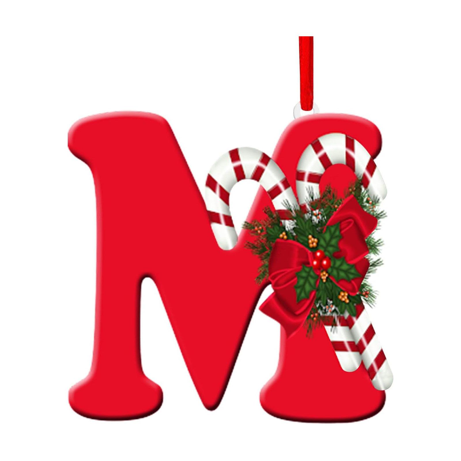 

Персонализированная подвеска для украшения рождественской елки с 26 буквами, сделай сам, украшение для праздничного декора, прочные акриловые украшения M