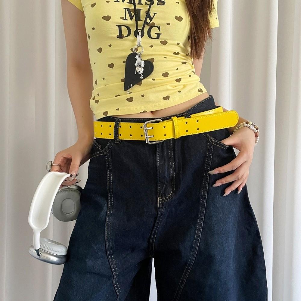Double-Breasted Wide Waist Belt Versatile Dress Jeans Belt American Women's Belt  Waist Accessories
