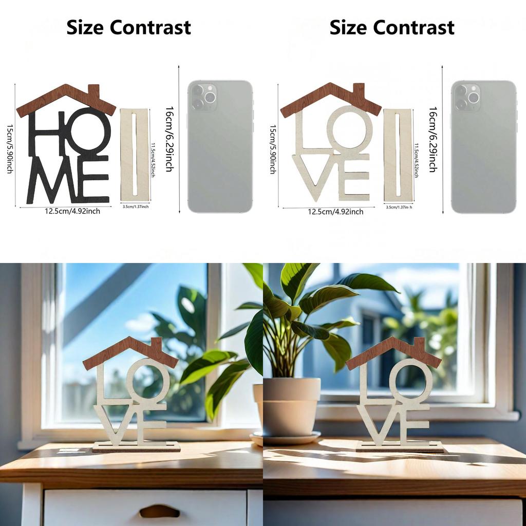 Love Wooden Ornament With Handcrafted Design For Kitchen And Bedroom Decor