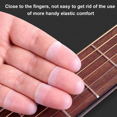 4 PIÈCES Protections de Bout de Doigt pour Guitare Protections de Doigts en Silicone Pour Accessoires de Guitare