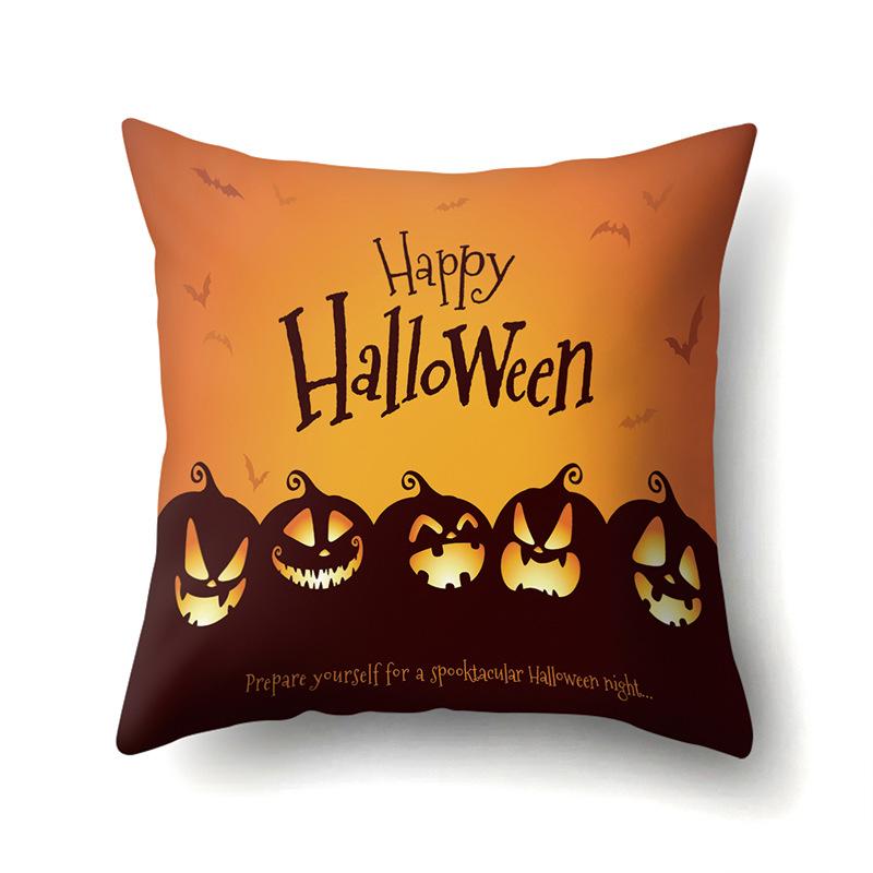 Halloween Polyester Pillow Case Car Waist Pillow Pumpkin Sofa Cushion Cover Office Living Room Pillow Case