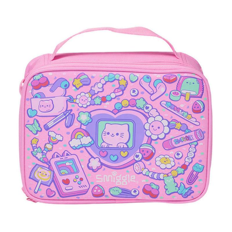 Smiggle Kids Backpack Cat Necklace Pink School Bag Lightweight Outdoor Casual Daypack