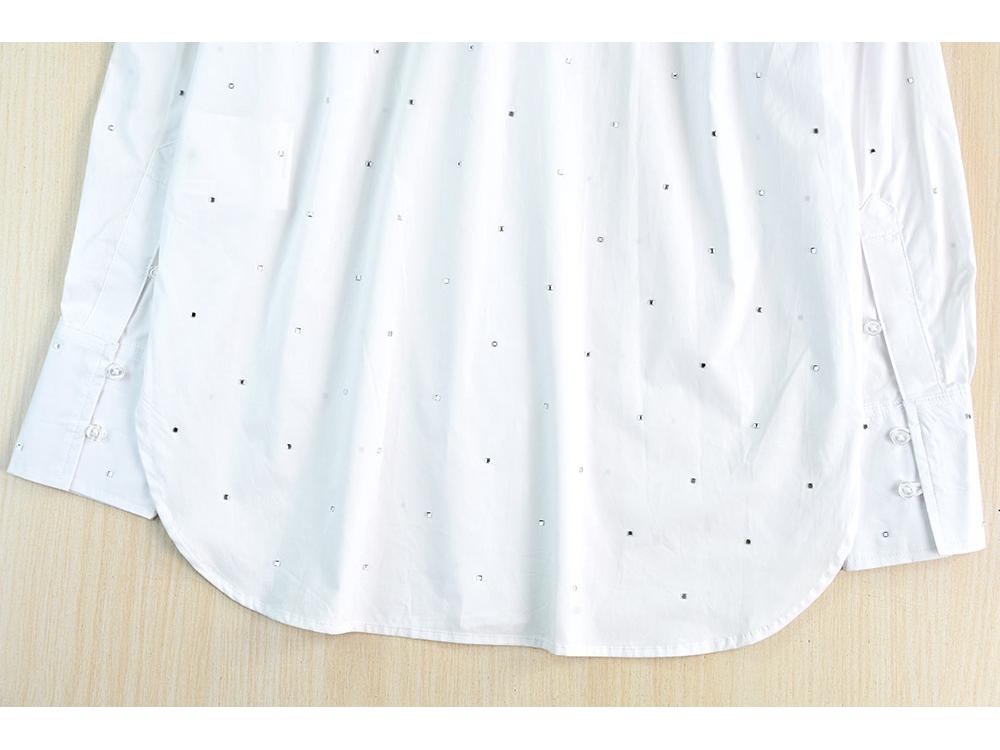 Siqi Women's Spring Rhinestone Long-Sleeve Casual Shirt