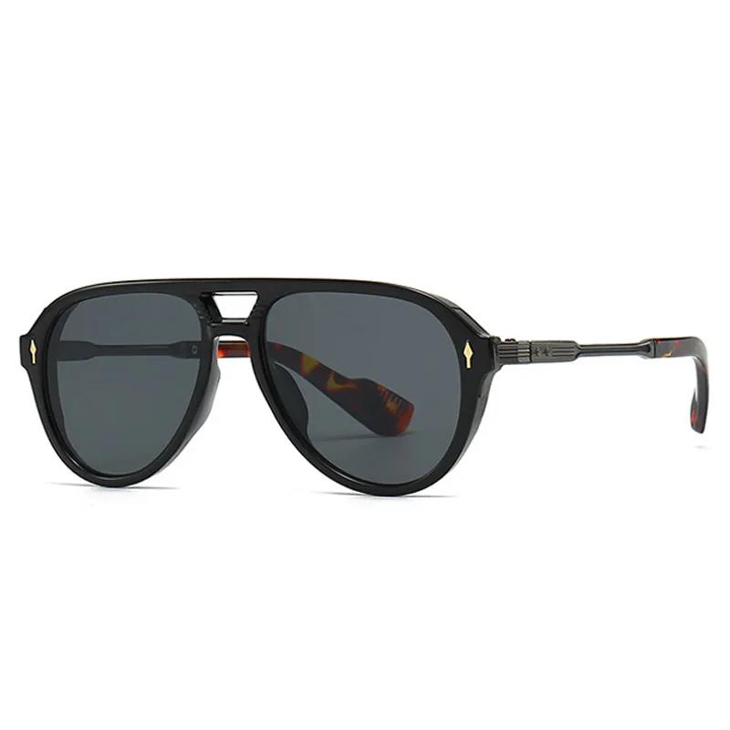 SHAUNA Retro Double Bridges Pilot Ανδρικά γυαλιά ηλίου Μόδα Αποχρώσεις UV400 Trending Rivets Γυναικεία πολυτελή γυαλιά ηλίου