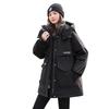 New Winter Clothing 2025 Hooded Color Matching Windproof Casual Loose Large Version Pie To Overcome Fashion Thickened Down Cotton-padded Clothes