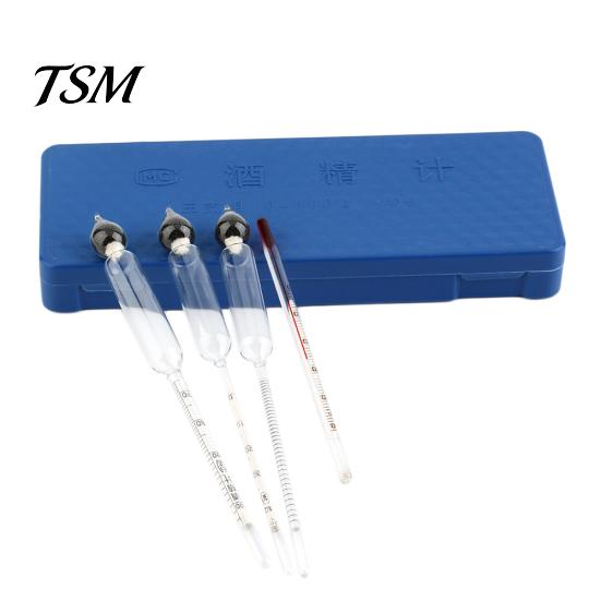 Alcohol Content 0-100% 3 Pcs Hydrometer Meter Measure Tool + Thermometer
