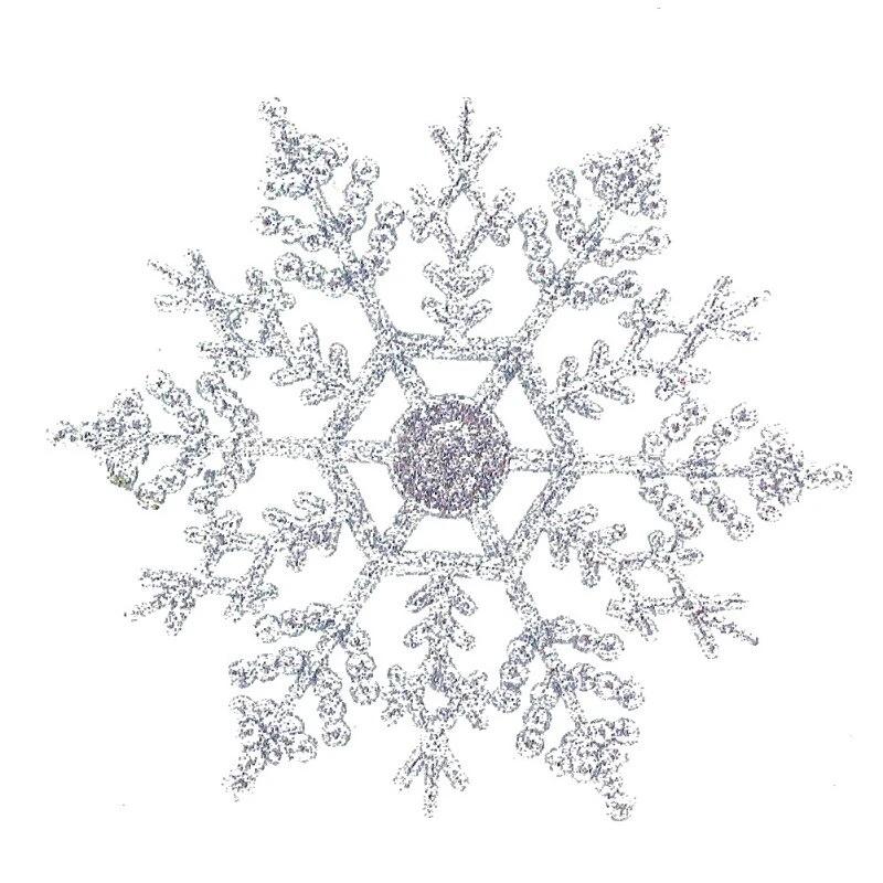 12 Stück 10cm Goldpulver Kunststoff Schneeflocken Partyzubehör Winter Dekor Ornamente Weihnachtsbaumdekorationen für Zuhause Schnee