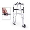 Aluminum Alloy Folding Walker with Wheels, Underarm Crutches, and Seat Cushion for Elderly Rehabilitation.