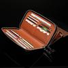 Genuine Leather Men's Wallet Crocodile Texture Business Card Holder Luxury RFID Blocking Slim Bifold Zipper Clutch Pouch