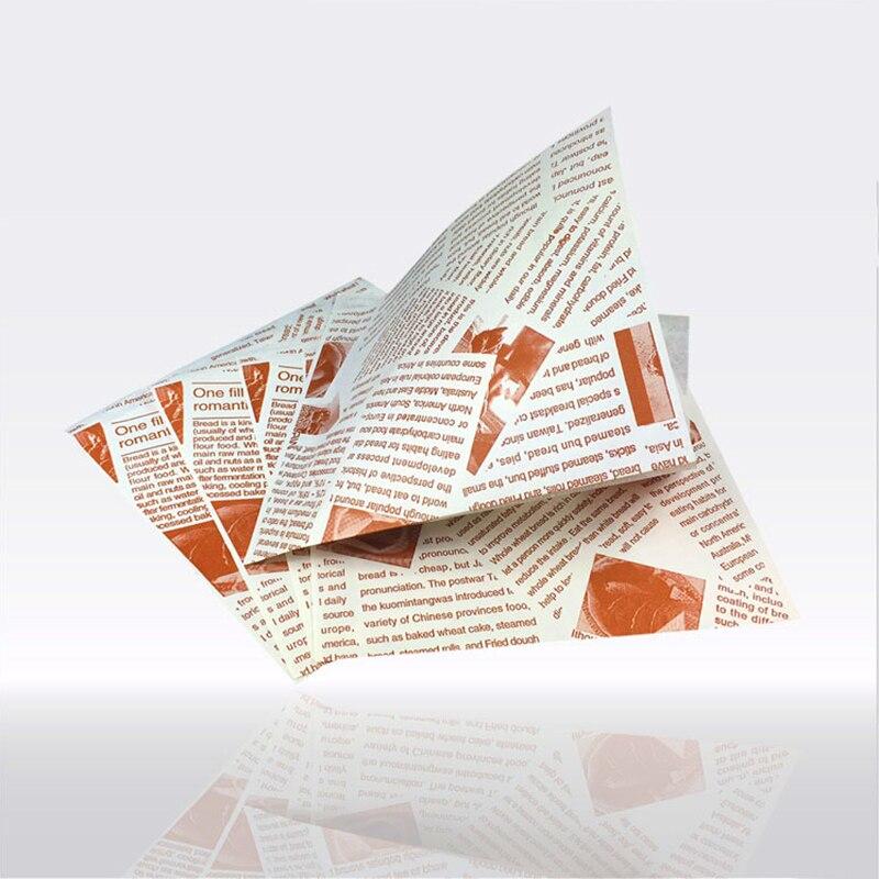100pcs Hamburg Triangular Baking And Oil Proof Bags Donut Bakery Baking Food Packing Hand Wrapped Oilproof Kraft Bag