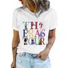 EVELUST Womens Country Concert Shirt - Cute Music Festival Graphic Tee World Tour Outfit Fan Lover Costume Letter Print Top(White, XS, 1146e)