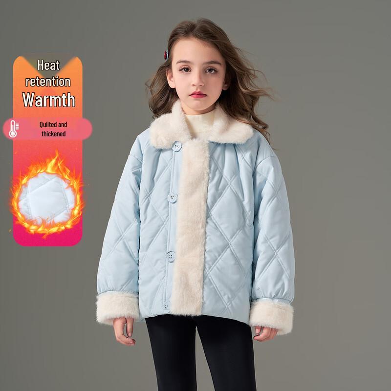 Mongtagut Girls' Winter Quilted Padded Jacket with Fleece Collar
