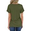 Women's Fashion Spring/summer V-neck Pocket T-shirt With Rolled Edge Short-sleeved Loose Top