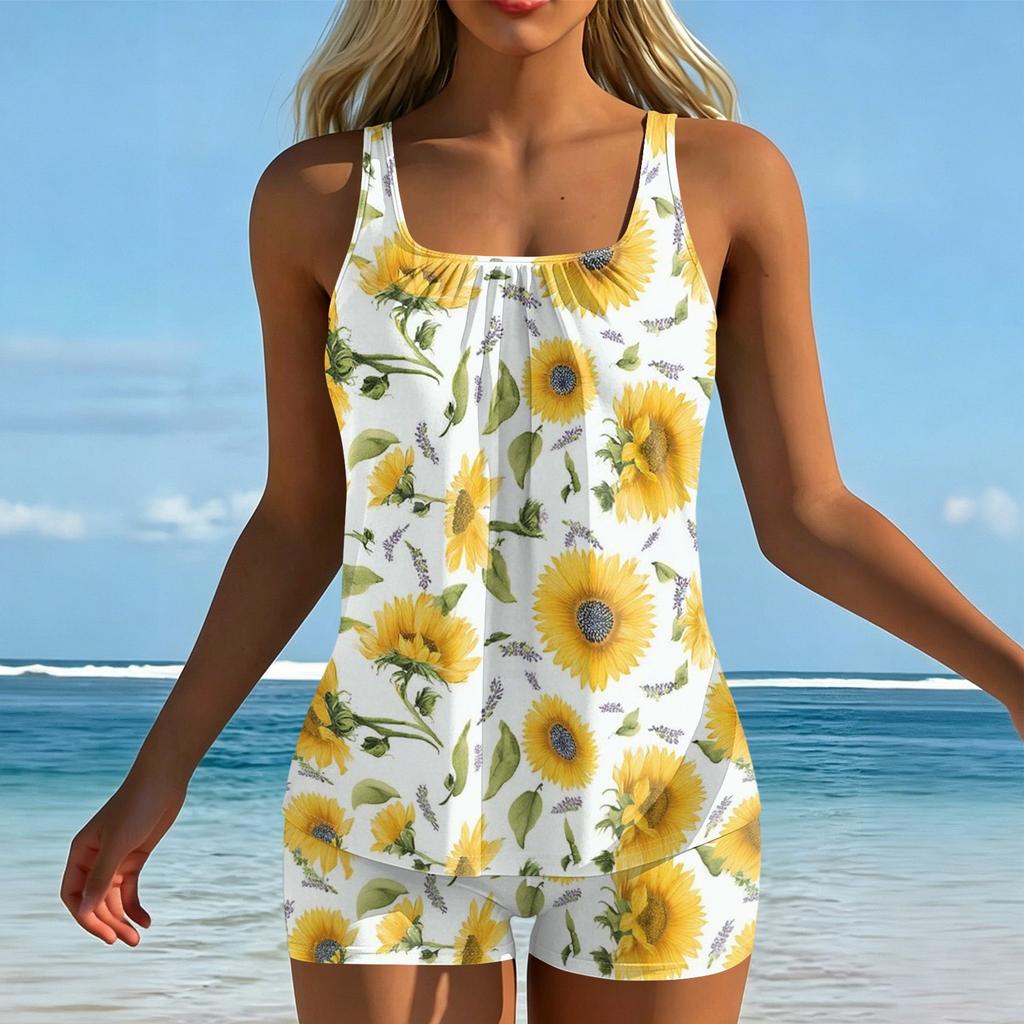 Women's Printed Split Swimsuit Sport Swimsuit Two-Piece Set