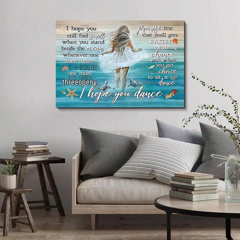 Nordic Minimalist Ocean Canvas Poster - Abstract Figure Art for Restaurants